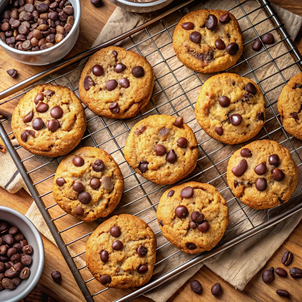 A-plate-of-freshly-baked-air-frye- chocolate-chip-cookies-stacked-neatly A-plate-of-freshly-baked-air-frye- chocolate-chip-cookies-stacked-neatly