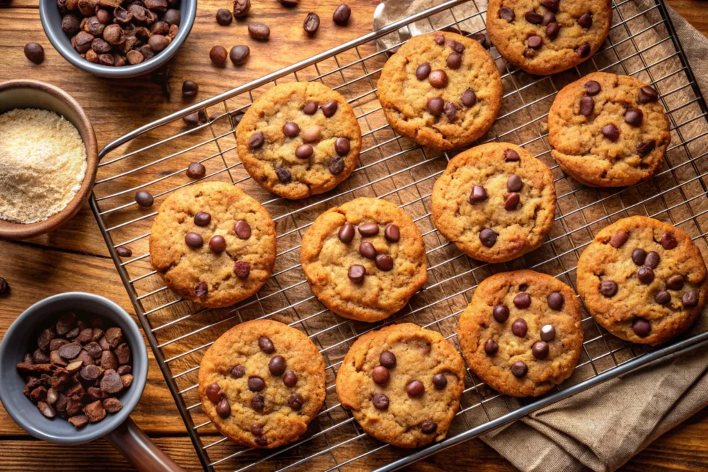 featured-image-A-plate-of-freshly-baked-air-frye-chocolate-chip-cookies-stacked-neatly.