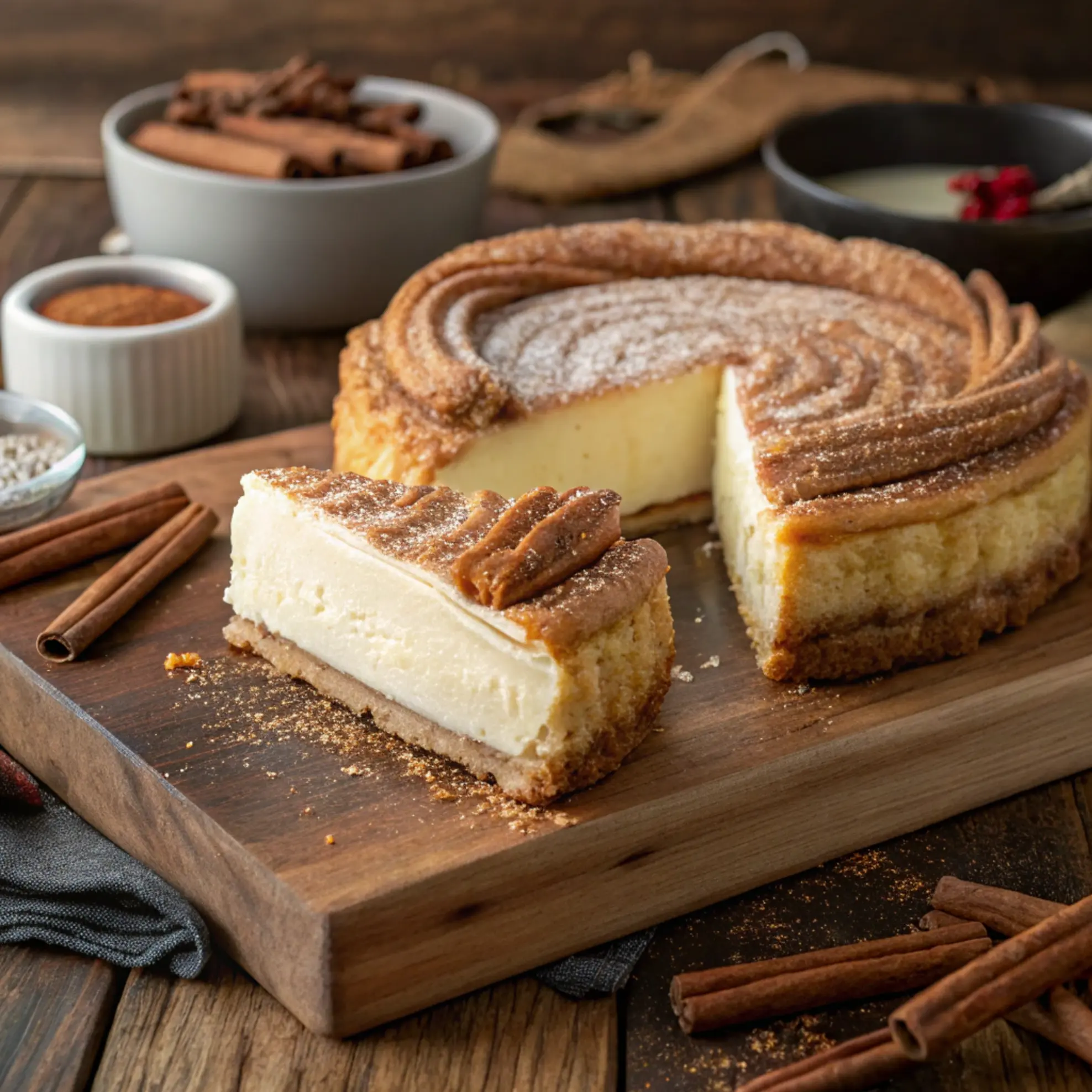 Cheesecake with churro crust Cheesecake with churro crust