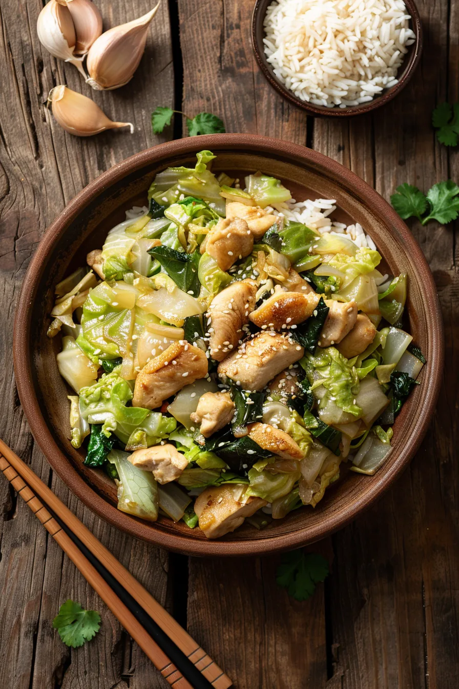 plated-hmong-cabbage-chicken Hmong cabbage and chicken recipe