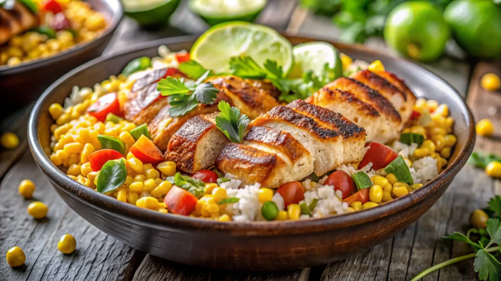 Street Corn Chicken Rice Bowl